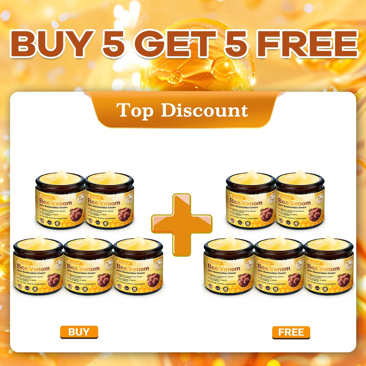 𝙑𝙇𝙎𝙑𝙇𝙎® 𝘽𝙀𝙀 𝙑𝙀𝙉𝙊𝙈 𝑺𝒌𝒊𝒏 𝑹𝒆𝒔𝒕𝒐𝒓𝒂𝒕𝒊𝒐𝒏 𝑪𝒓𝒆𝒂𝒎 –🌺 Anti-aging,Hydrating, Skin Repair, Even Tone, Acne and Dark Spot Treatment, Wart and Mole Removal, Psoriasis Relief