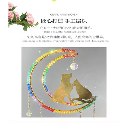 Dreamcatcher Suncatcher Crystal Sun Catcher Indoor Window Prism Ball Moon Rainbow Wind Chimes Car Hanging Garden Decoration Gift