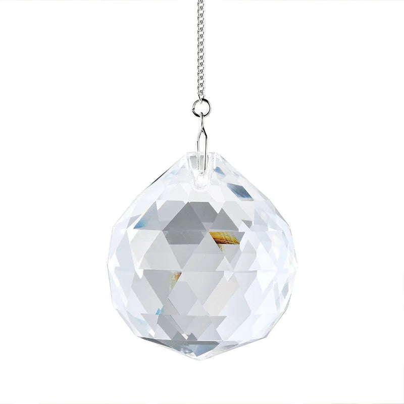 1pc Crystal Suncatcher Wind Chimes Gardening Crafts Transparent Pendant Hanging Decoration Rainbow Maker Prism Home Decor