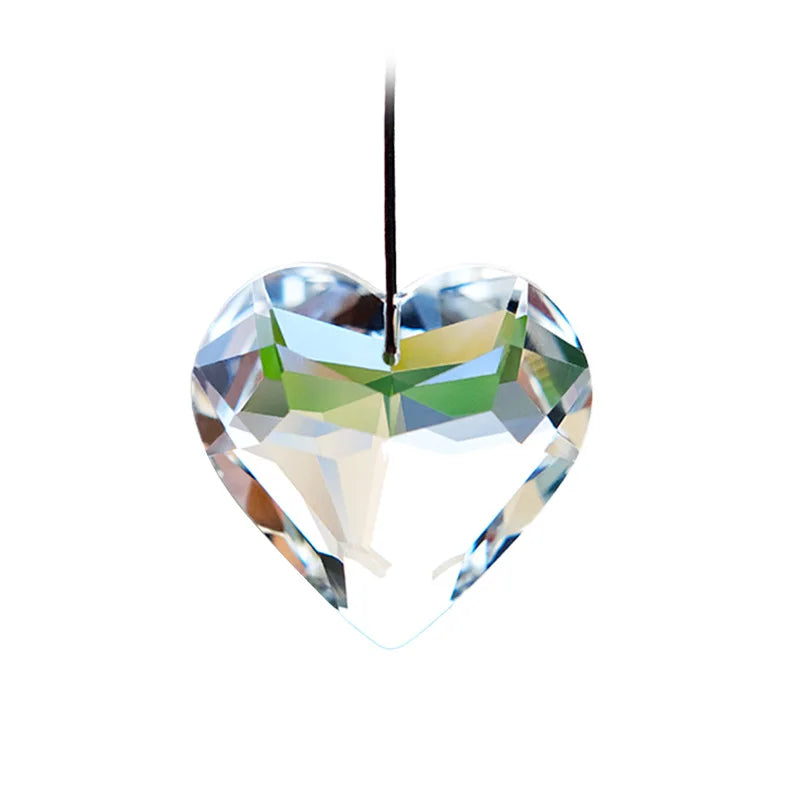 1pc Crystal Suncatcher Wind Chimes Gardening Crafts Transparent Pendant Hanging Decoration Rainbow Maker Prism Home Decor